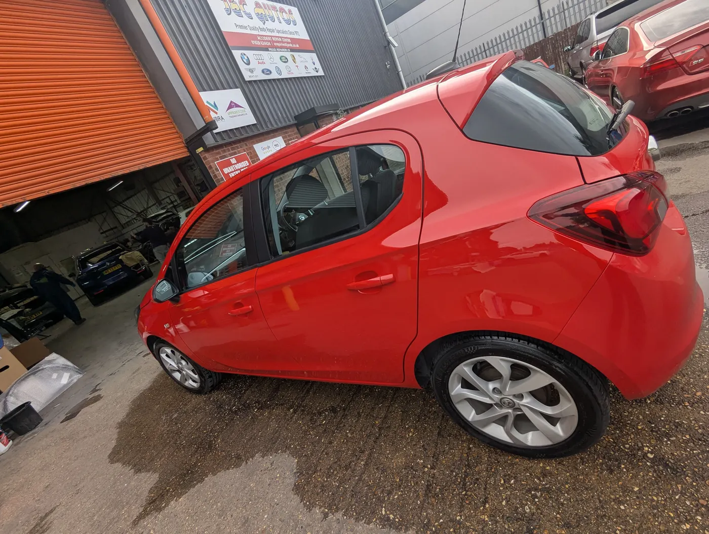 After: The same Vauxhall Corsa with the rear door and sill repaired